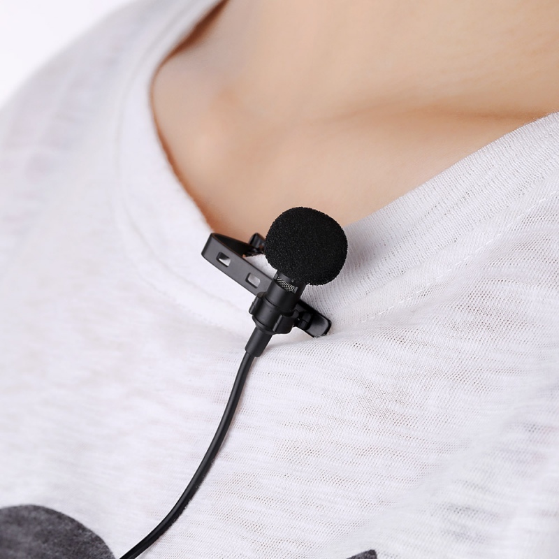 3.5mm External Clip-on Lapel Lavalier Microphone For iPhone Cell Phone